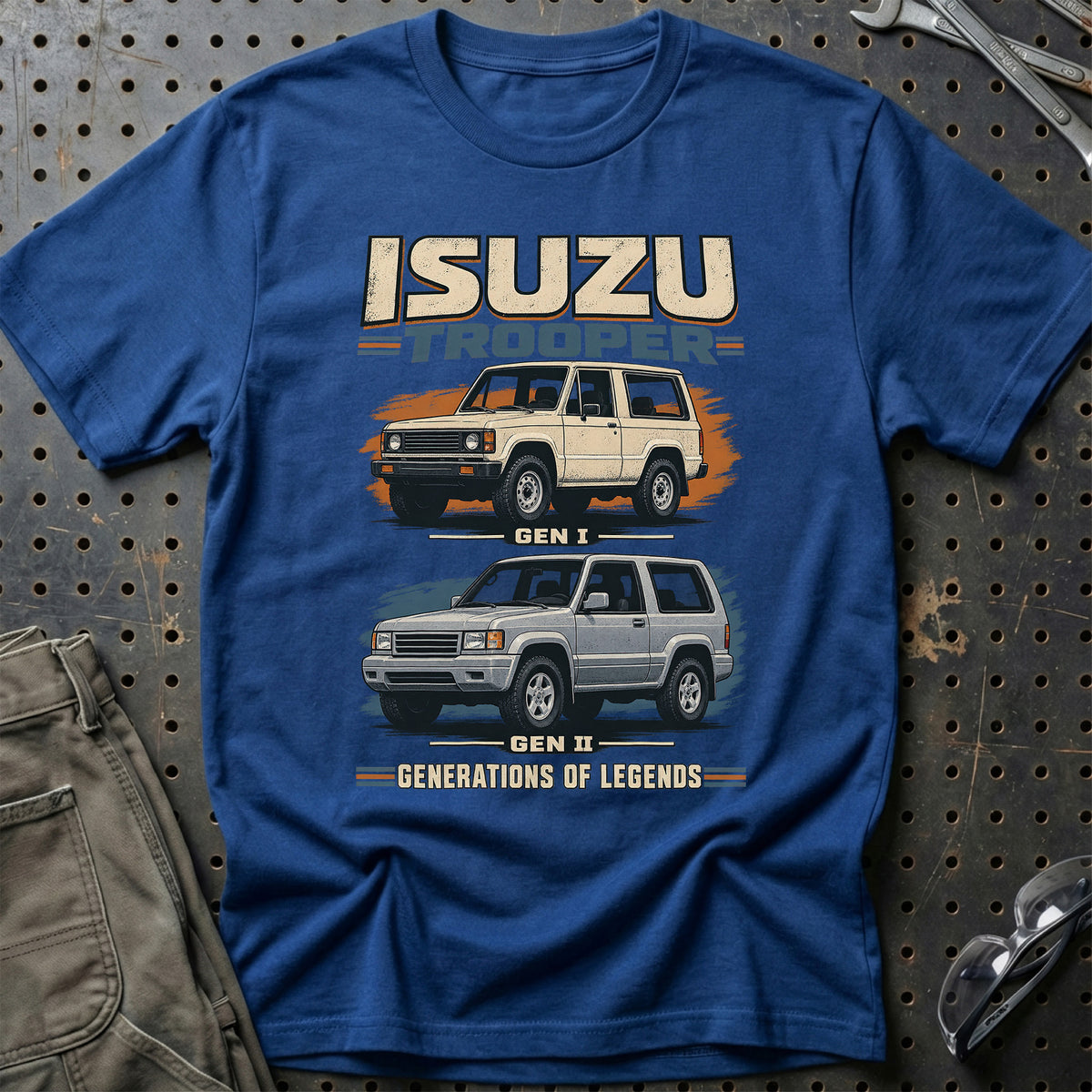 
Isuzu Trooper – Generations of Legends T-Shirt – Blå Royal