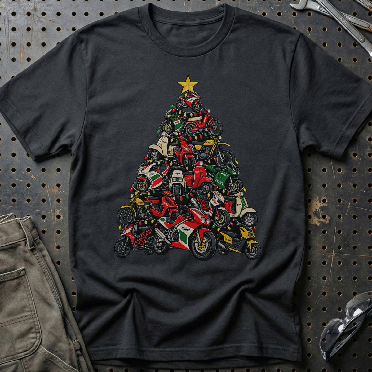 Italjet Juletræ T-Shirt-Beklædning-Italjet-Sort-S-Garage Culture Shop- garage - man cave - merchandise