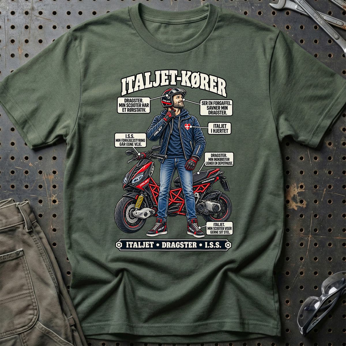 
Italjet-Kører T-Shirt – Grøn Militær