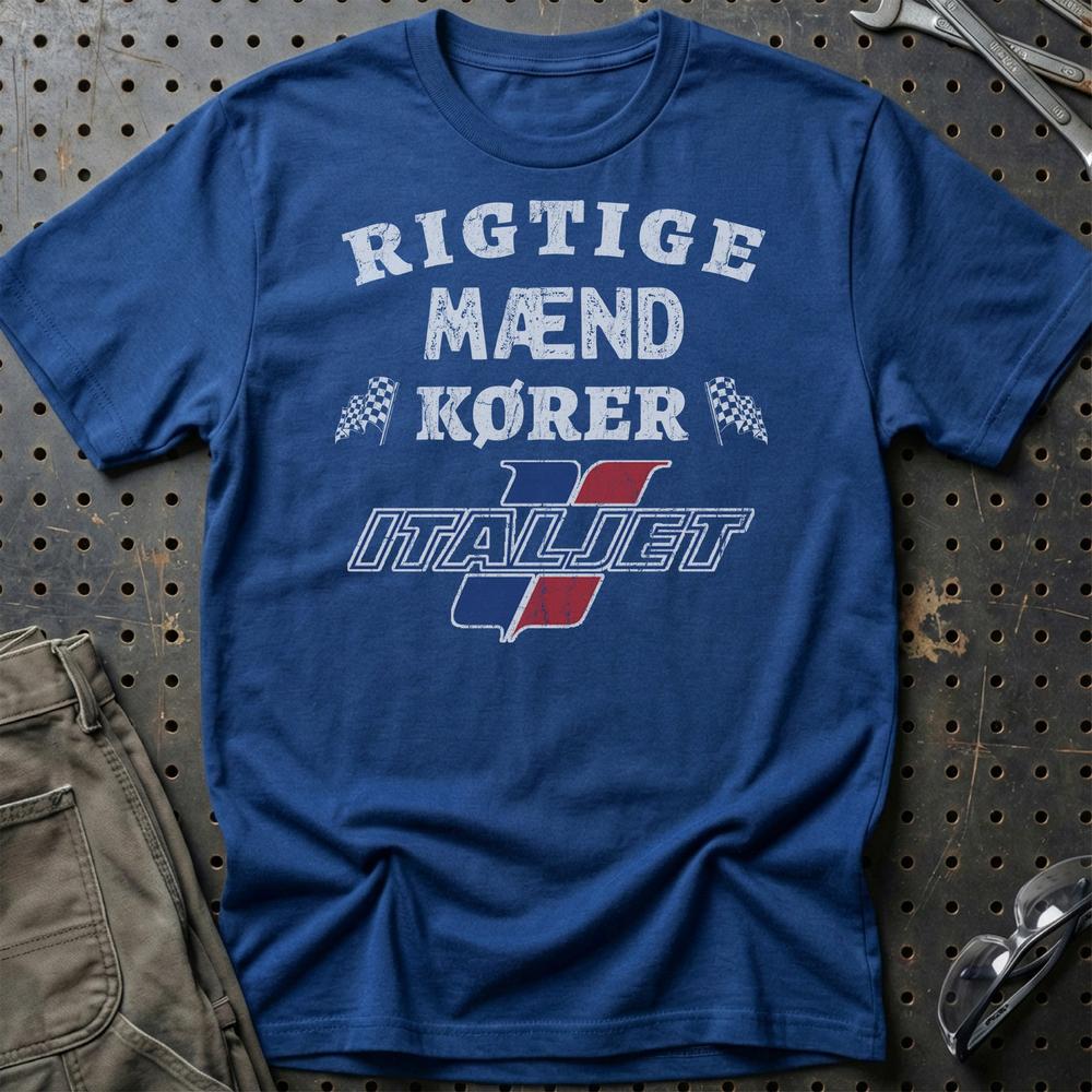 Italjet Rigtige Mænd Kører T-Shirt-Beklædning-Italjet-Blå Royal-S-Garage Culture Shop- garage - man cave - merchandise
