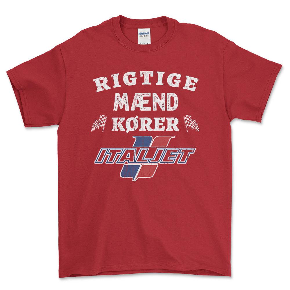 Italjet Rigtige Mænd Kører - Unisex T-Shirt , Bomuld-Beklædning-Italjet-Rød-S-Forside-Garage Culture Shop- garage - man cave - merchandise