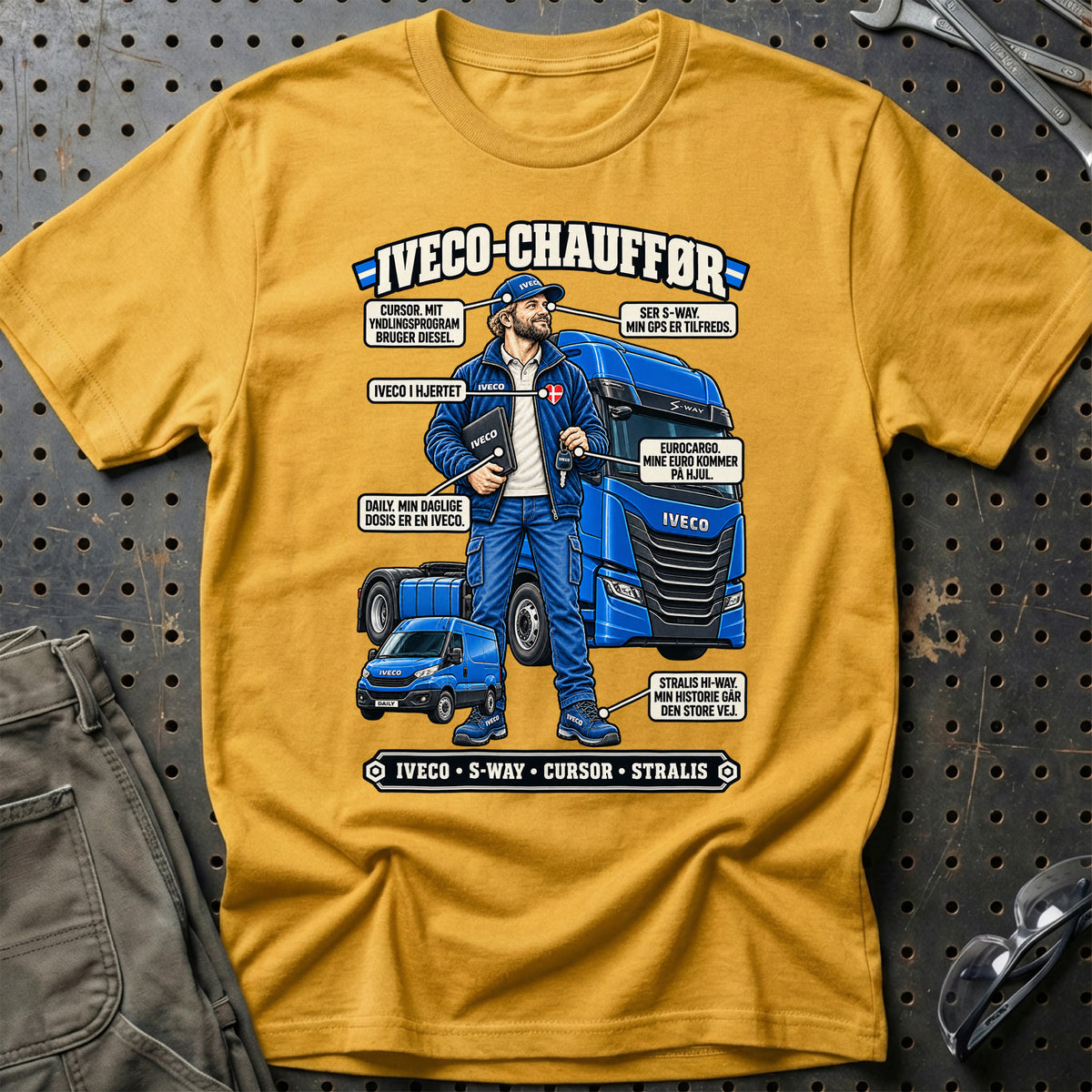 
Iveco-Chauffør T-Shirt – Guld
