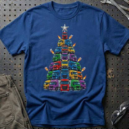 Iveco Lastbil Juletræ Christmas Tree - Unisex T-Shirt-Beklædning-Iveco-Blå Royal-S-Garage Culture Shop- garage - man cave - merchandise