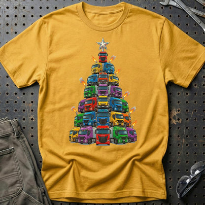 Iveco Lastbil Juletræ Christmas Tree - Unisex T-Shirt-Beklædning-Iveco-Guld-S-Garage Culture Shop- garage - man cave - merchandise