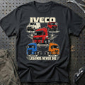Iveco Legends Never Die T-Shirt-Beklædning-Iveco-Sort-S-Garage Culture Shop- garage - man cave - merchandise