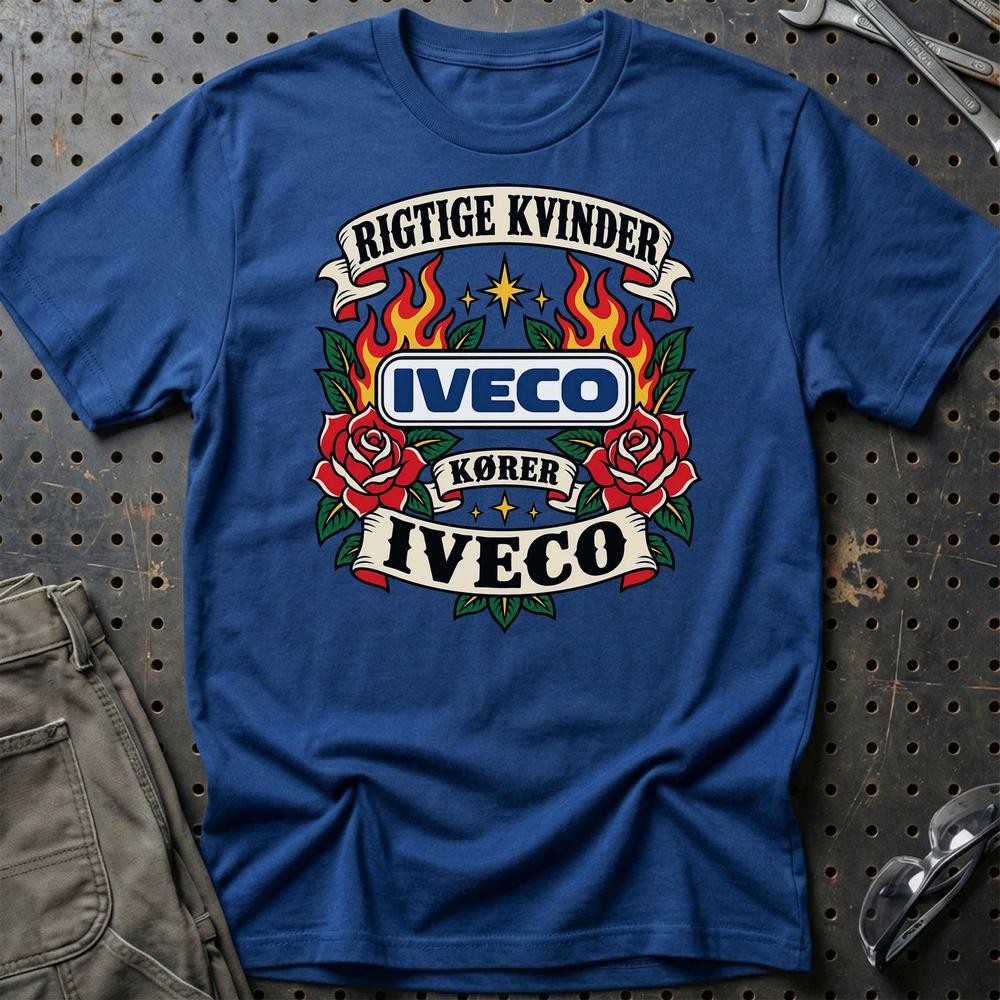 
Produktbillede af Iveco Rigtige Kvinder Kører – Roser og Flammer T-Shirt