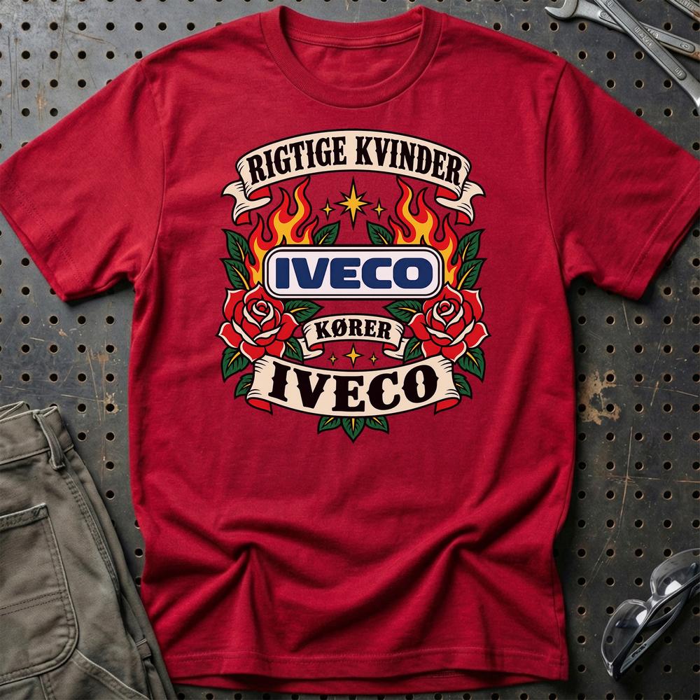 
Produktbillede af Iveco Rigtige Kvinder Kører – Roser og Flammer T-Shirt