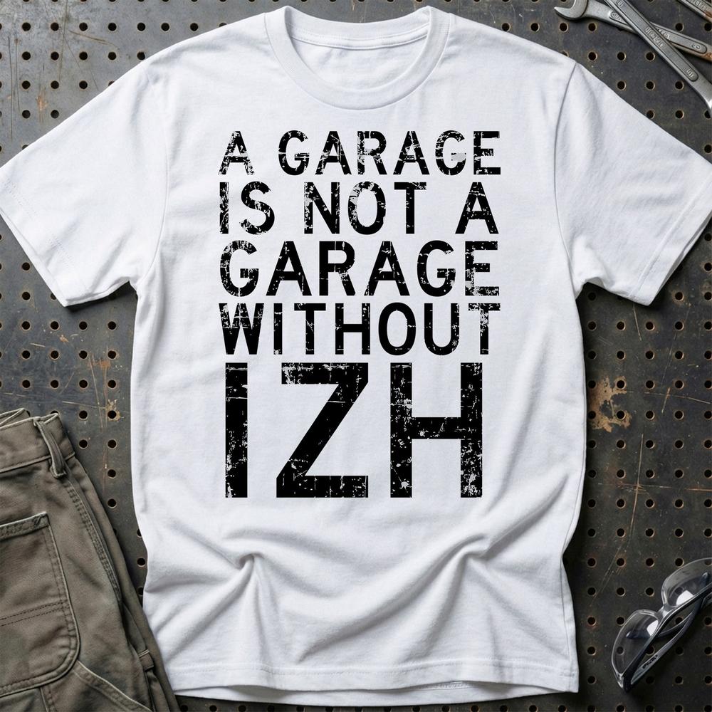 Izh - A Garage Is Not A Garage Without Indian T-Shirt-Beklædning-IZh-Hvid-S-Garage Culture Shop- garage - man cave - merchandise