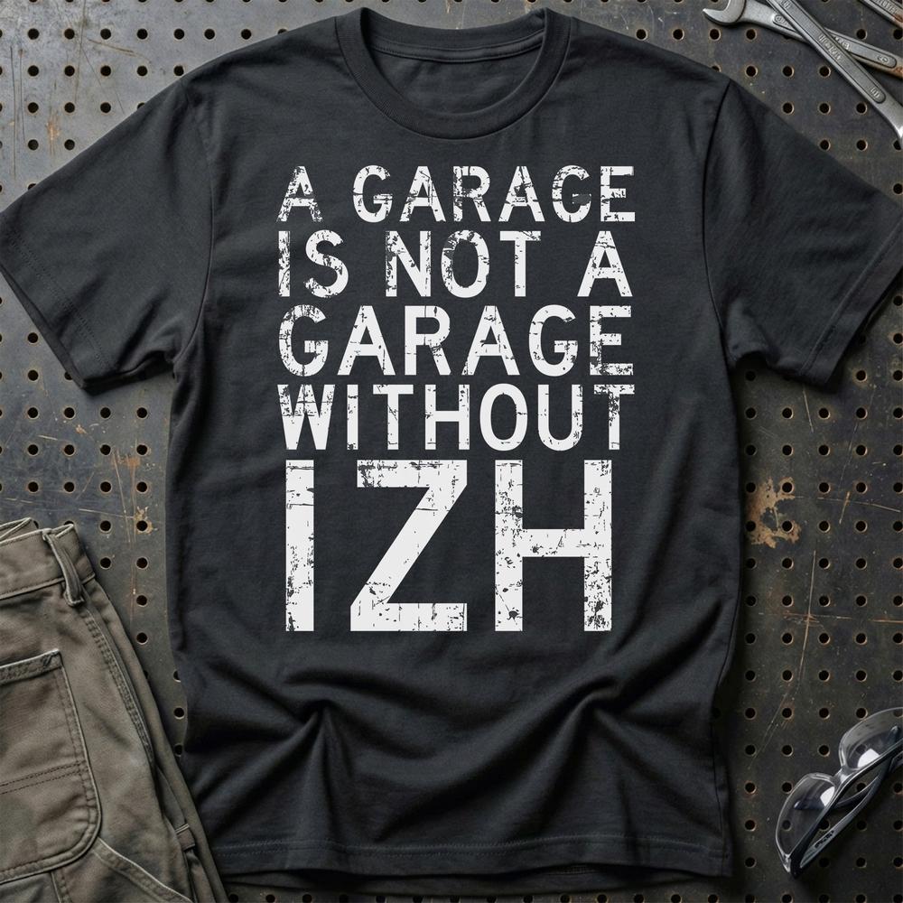 Izh - A Garage Is Not A Garage Without Indian T-Shirt-Beklædning-IZh-Sort-S-Garage Culture Shop- garage - man cave - merchandise