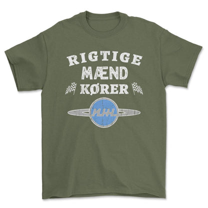 Izh Rigtige Mænd Kører - Unisex T-Shirt , Bomuld-Beklædning-IZh-Grøn Militær-S-Forside-Garage Culture Shop- garage - man cave - merchandise