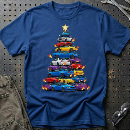 JDM Juletræ Christmas Tree - Unisex T-Shirt-Beklædning-JDM-Blå Royal-S-Garage Culture Shop- garage - man cave - merchandise