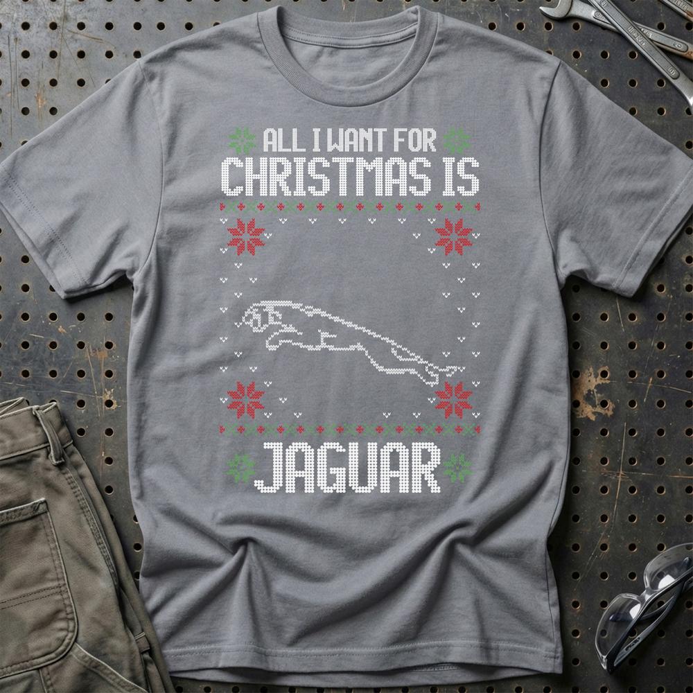 Jaguar - All I Want For Christmas T-Shirt-Beklædning-Jaguar-Grå Sport-S-Garage Culture Shop- garage - man cave - merchandise