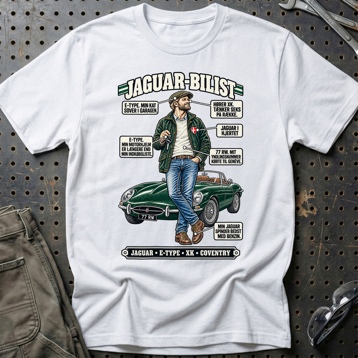 
Jaguar-Bilist T-Shirt – Hvid