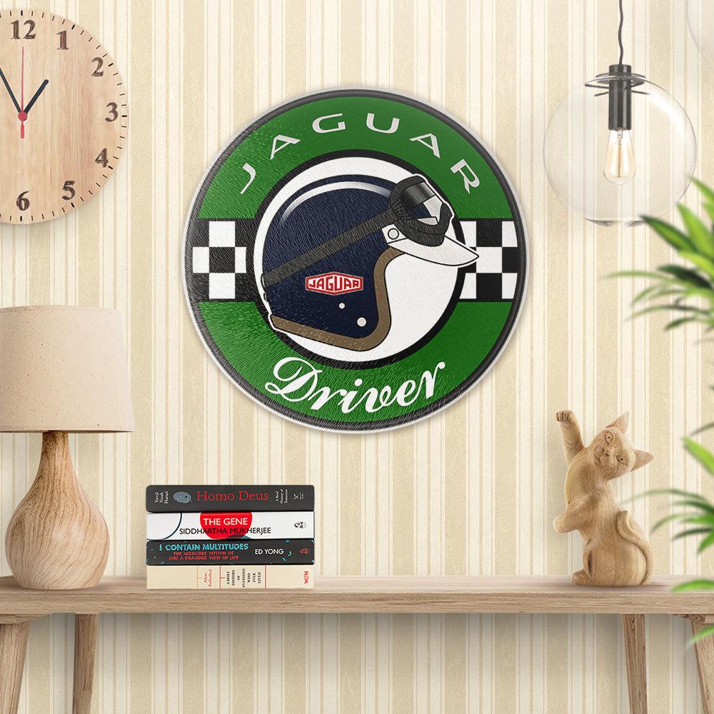 Jaguar Driver Runde Skilte , Musemåtte Rundt , Kop Underlag, Underlagssæt-Runde Skilte-Jaguar-Garage Culture Shop- garage - man cave - merchandise