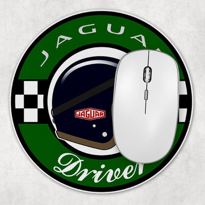 Jaguar Driver Runde Skilte , Musemåtte Rundt , Kop Underlag, Underlagssæt-Runde Skilte-Jaguar-Garage Culture Shop- garage - man cave - merchandise