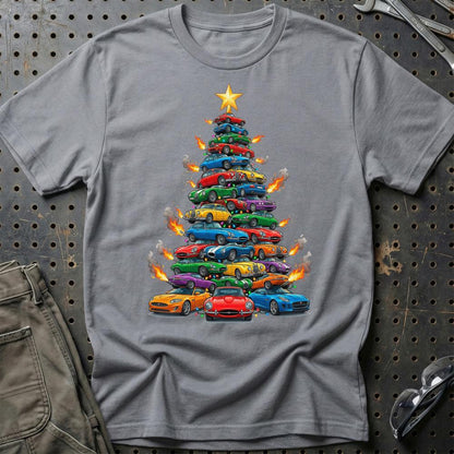 Jaguar Juletræ Christmas Tree - Unisex T-Shirt-Beklædning-Jaguar-Grå Sport-S-Garage Culture Shop- garage - man cave - merchandise