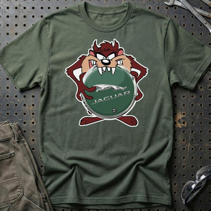 Jaguar TAZ Unisex T-Shirt , Bomuld-Beklædning-Jaguar-Grøn Militær-S-Garage Culture Shop- garage - man cave - merchandise
