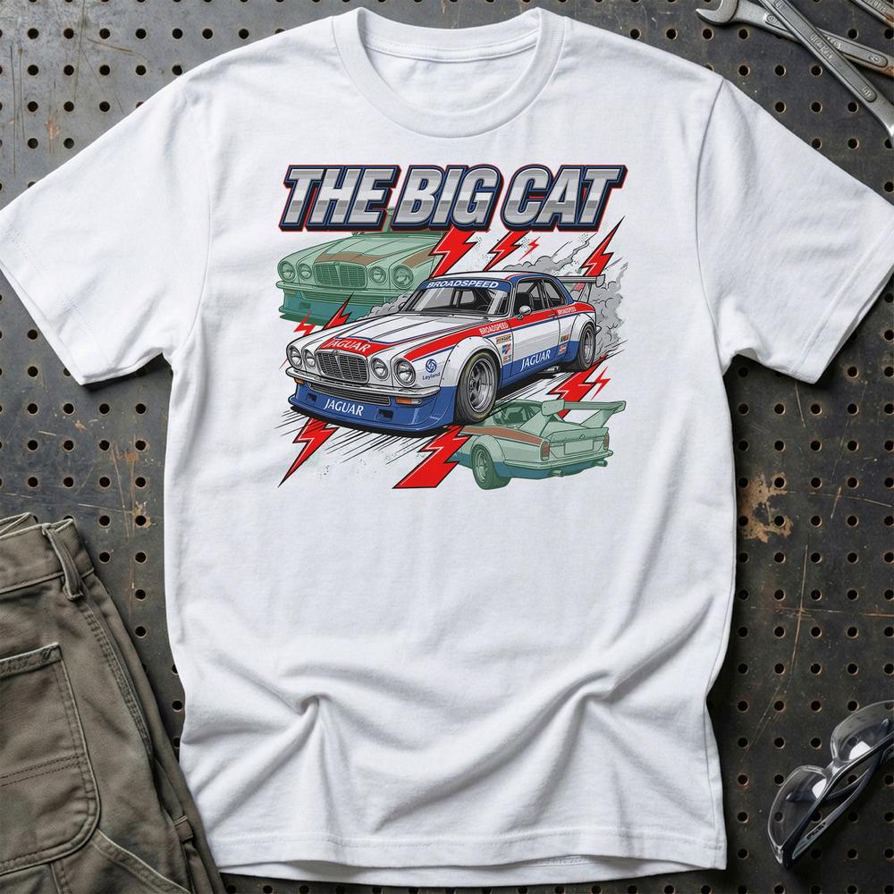Jaguar XJ Racing Tee - Klassisk Britisk Performance T-Shirt-Beklædning-Jaguar-Hvid-S-Garage Culture Shop- garage - man cave - merchandise