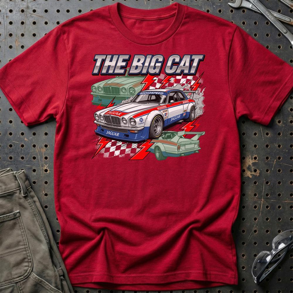 Jaguar XJ Racing Tee - Klassisk Britisk Performance T-Shirt-Beklædning-Jaguar-Rød-S-Garage Culture Shop- garage - man cave - merchandise