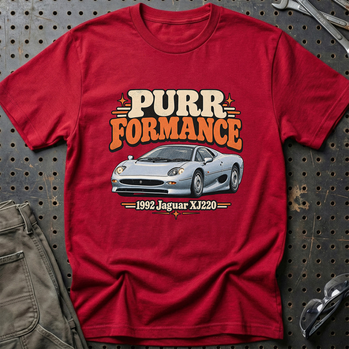 
Jaguar XJ220 1992 – Purr Formance T-Shirt – Rød