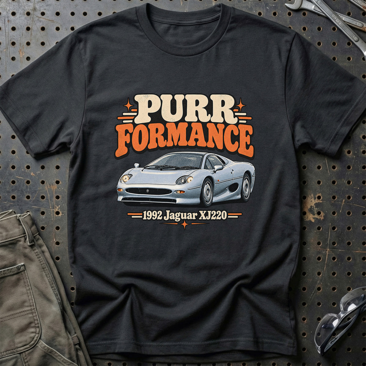 
Jaguar XJ220 1992 – Purr Formance T-Shirt – Sort
