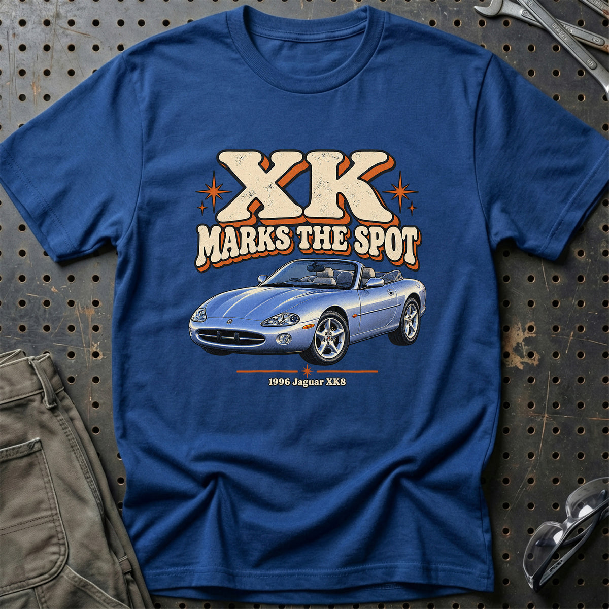 
Jaguar XK8 1996 – XK Marks the Spot T-Shirt – Blå Royal