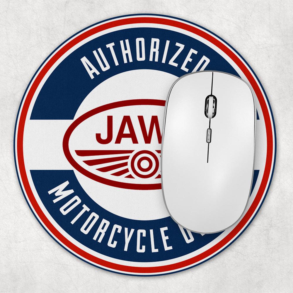 Jawa Authorized Motorcycle Owner, Runde Skilte , Musemåtte Rundt , Kop Underlag, Underlagssæt-Runde Skilte-Jawa-Garage Culture Shop- garage - man cave - merchandise