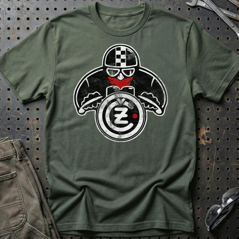 Jawa CZ Biker Vintage Style T-Shirt-Beklædning-Jawa-Grøn Militær-S-Garage Culture Shop- garage - man cave - merchandise