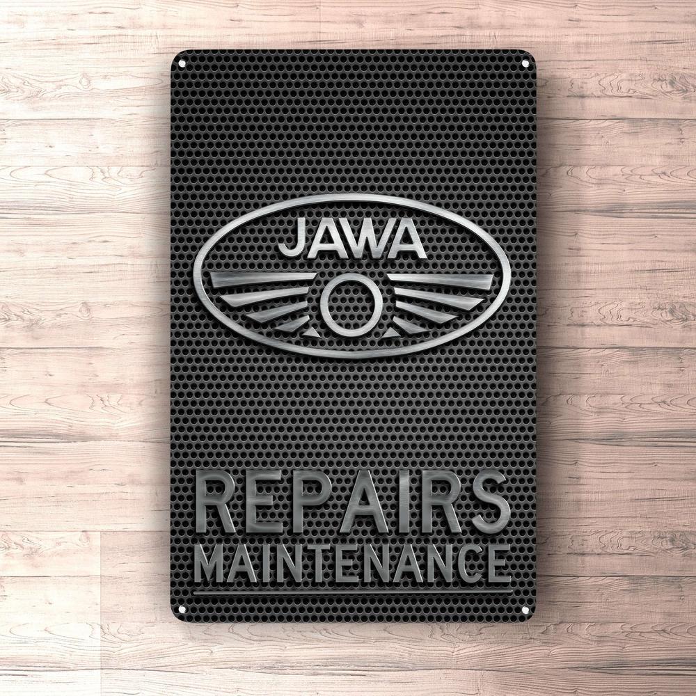 Jawa Repairs Maintenance Skilte, Musemåtte, Dørmåtte , Plakat-Skilte-Jawa-Garage Culture Shop- garage - man cave - merchandise