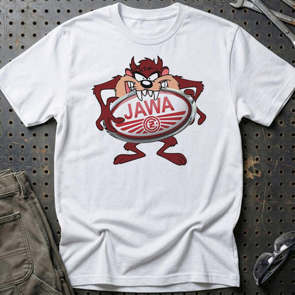 Jawa TAZ Unisex T-Shirt , Bomuld-Beklædning-Jawa-Hvid-S-Garage Culture Shop- garage - man cave - merchandise