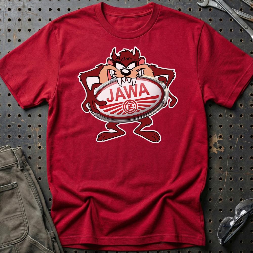 Jawa TAZ Unisex T-Shirt , Bomuld-Beklædning-Jawa-Rød-S-Garage Culture Shop- garage - man cave - merchandise