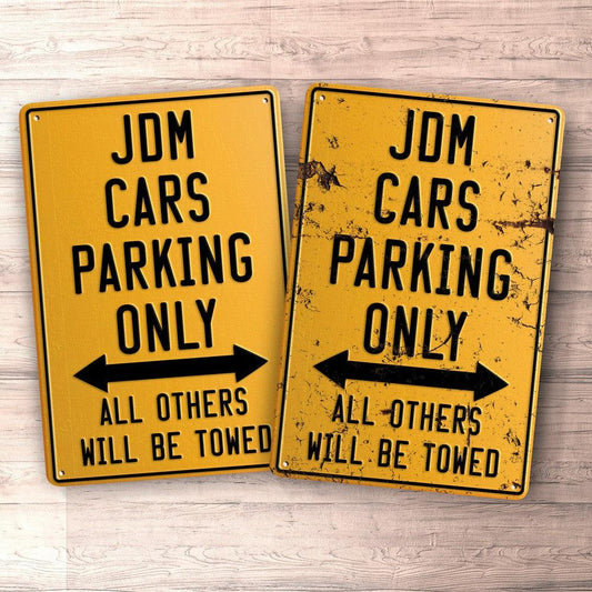 Jdm Cars Parking Only Skilte, Musemåtte, Dørmåtte , Plakat-Parking skilte-JDM-Garage Culture Shop- garage - man cave - merchandise