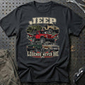 Jeep Legends Never Die T-Shirt-Beklædning-Jeep-Sort-S-Garage Culture Shop- garage - man cave - merchandise