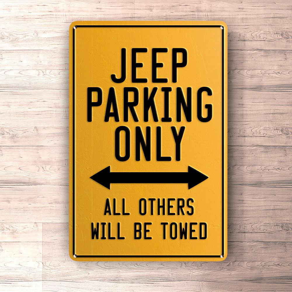 Jeep Parking Only Skilte, Musemåtte, Dørmåtte , Plakat-Parking skilte-Jeep-Garage Culture Shop- garage - man cave - merchandise