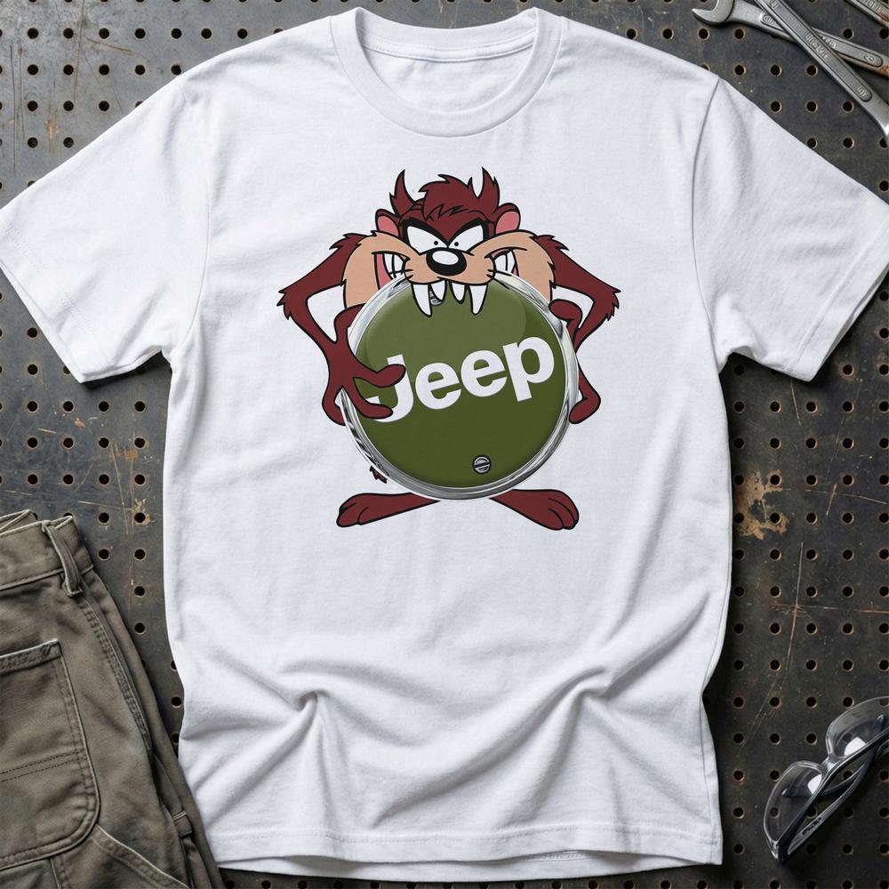 Jeep TAZ T-Shirt-Beklædning-Jeep-Hvid-S-Garage Culture Shop- garage - man cave - merchandise