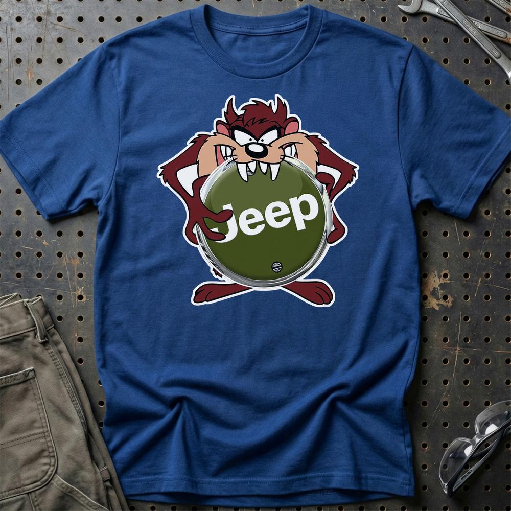 Jeep TAZ T-Shirt-Beklædning-Jeep-Blå Royal-S-Garage Culture Shop- garage - man cave - merchandise