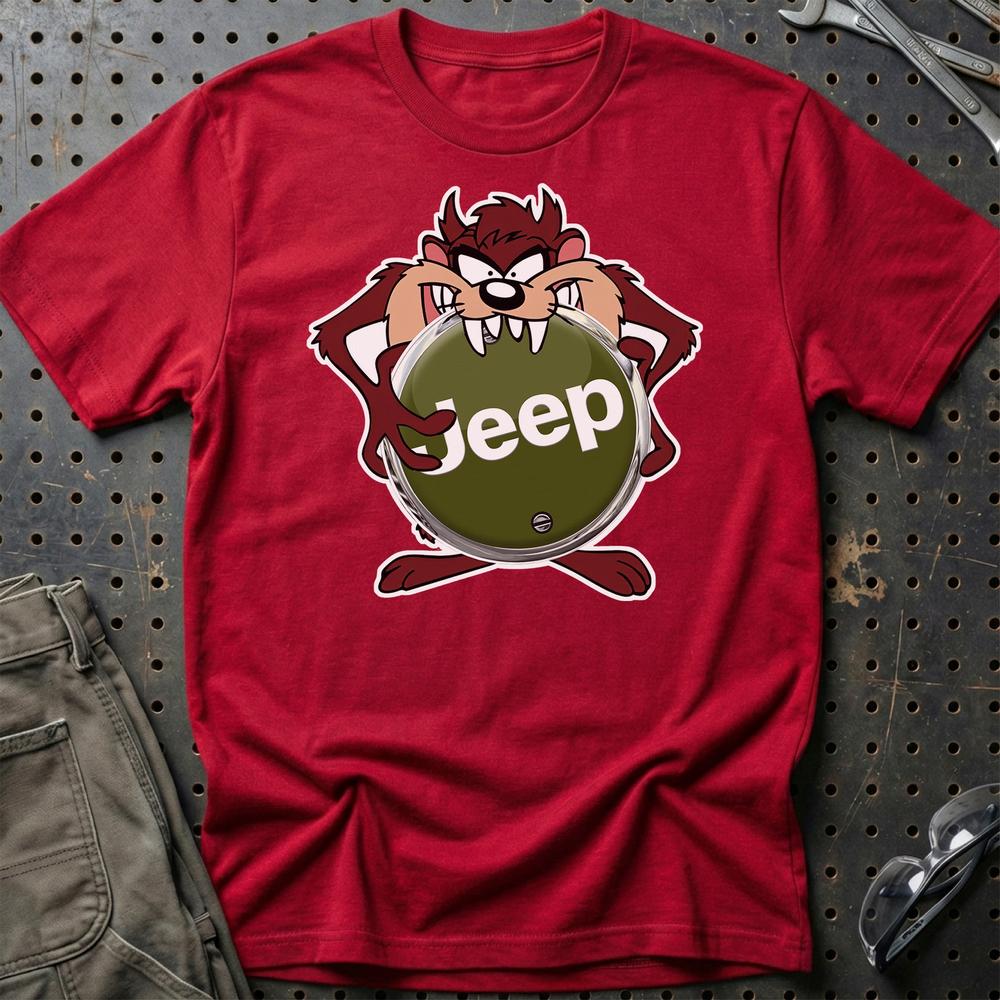 Jeep TAZ T-Shirt-Beklædning-Jeep-Rød-S-Garage Culture Shop- garage - man cave - merchandise