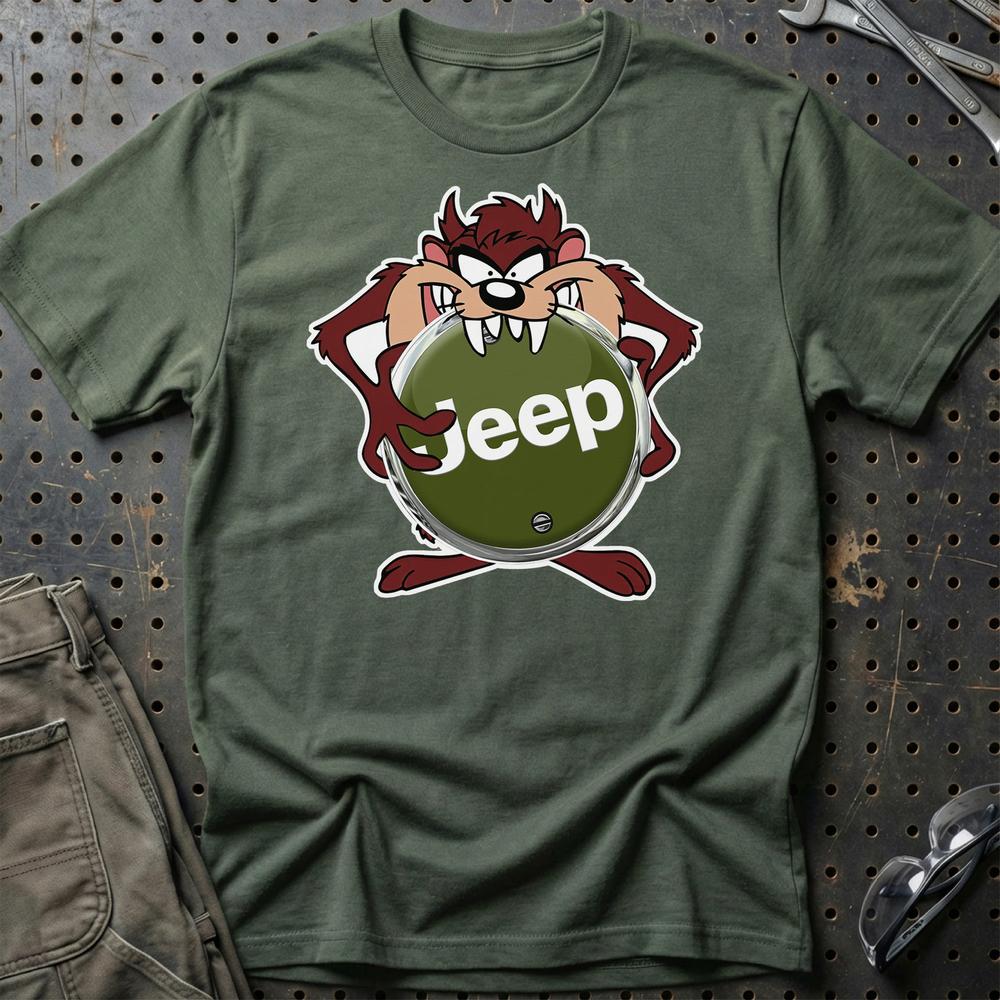 Jeep TAZ T-Shirt-Beklædning-Jeep-Grøn Militær-S-Garage Culture Shop- garage - man cave - merchandise