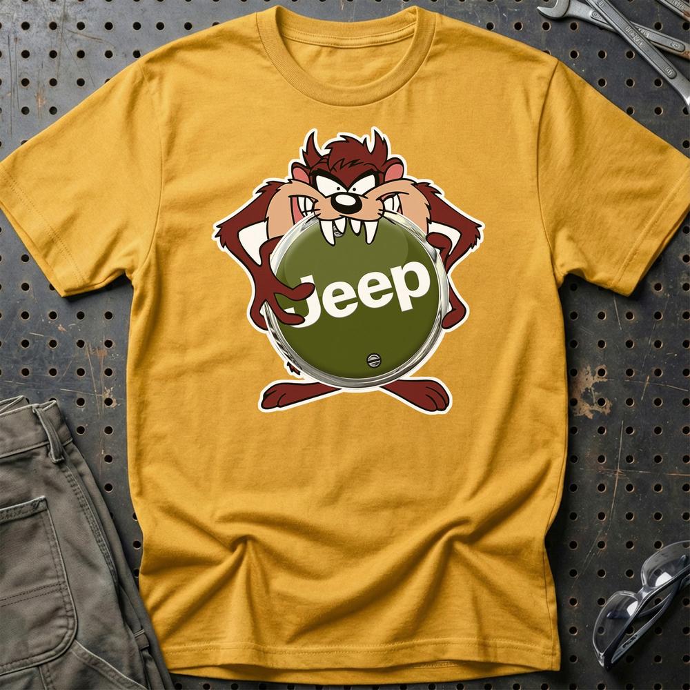 Jeep TAZ T-Shirt-Beklædning-Jeep-Guld-S-Garage Culture Shop- garage - man cave - merchandise