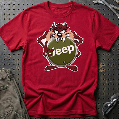 Jeep TAZ Unisex T-Shirt , Bomuld-Beklædning-Jeep-Rød-S-Garage Culture Shop- garage - man cave - merchandise