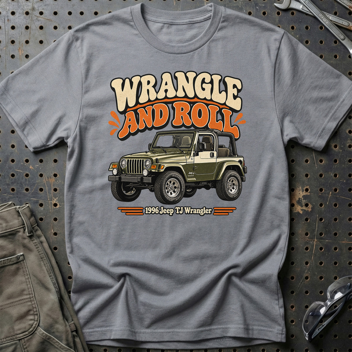 
Jeep TJ Wrangler 1996 – Wrangle and Roll T-Shirt – Grå Sport