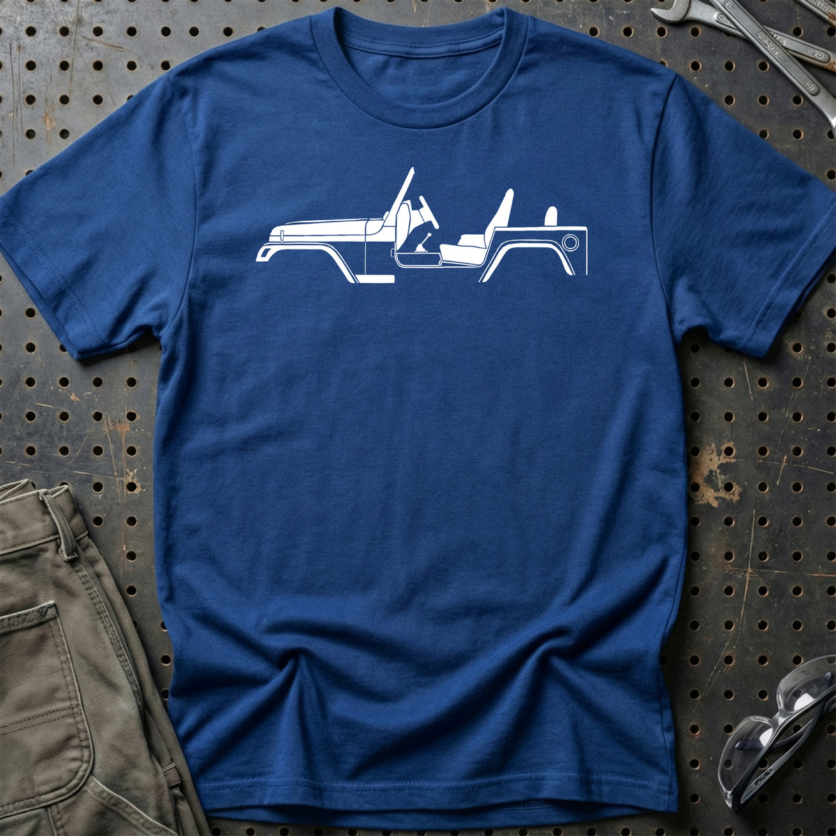 
Jeep Wrangler Silhuet T-Shirt – Blå Royal