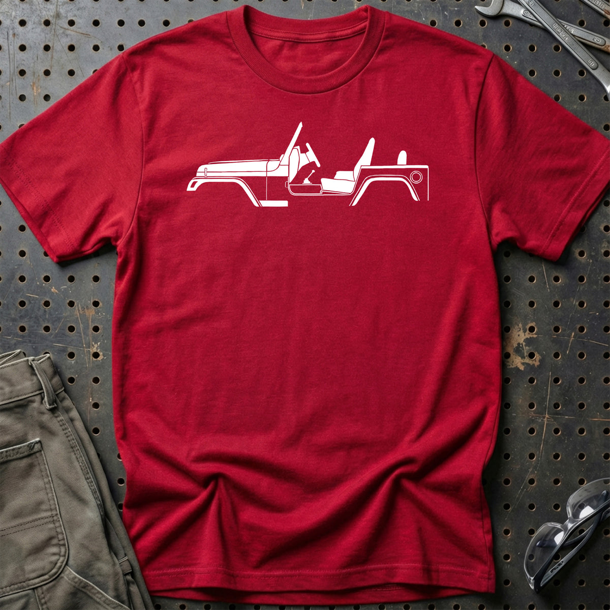 
Jeep Wrangler Silhuet T-Shirt – Rød