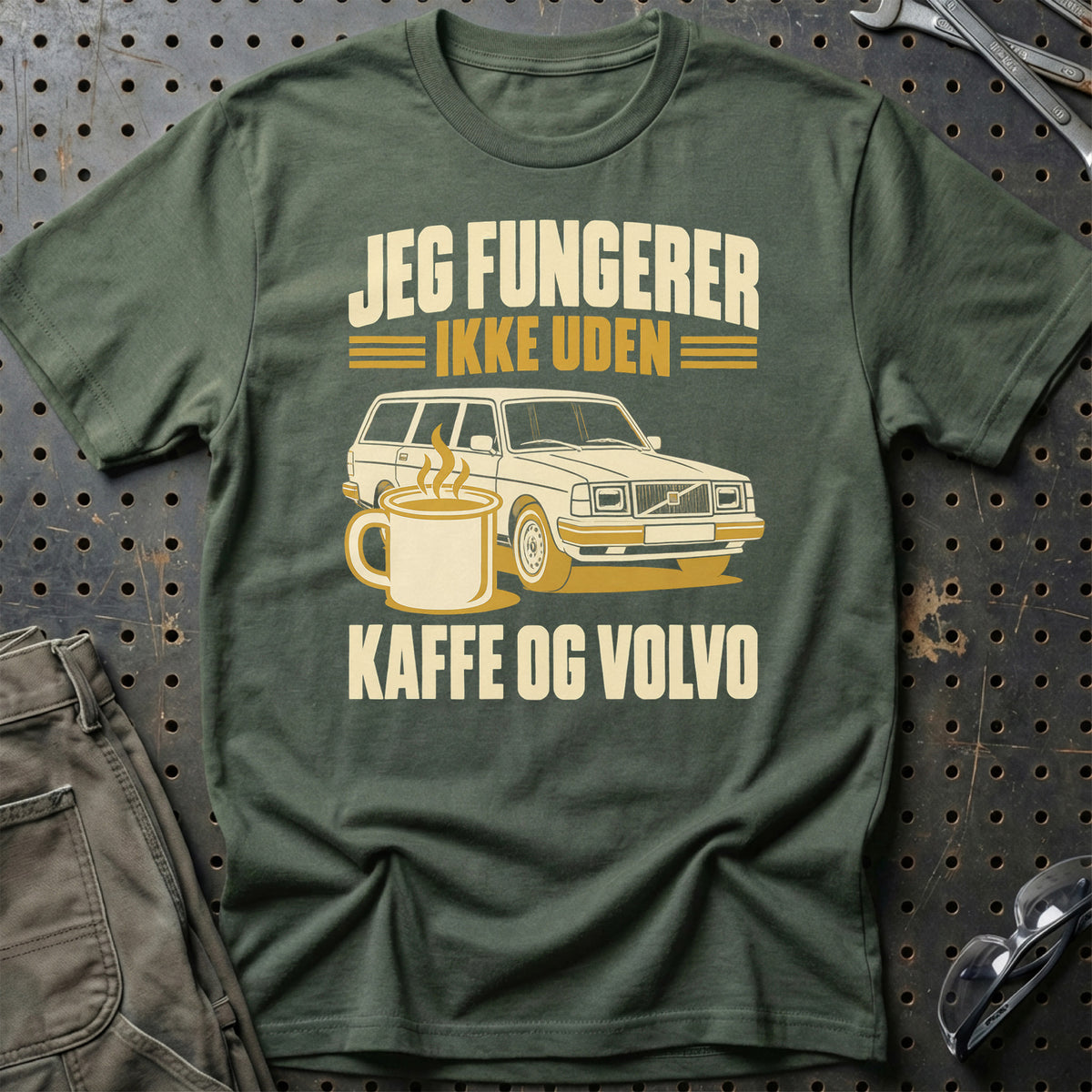 
Produktbillede af Jeg fungerer ikke uden kaffe og Volvo T-Shirt