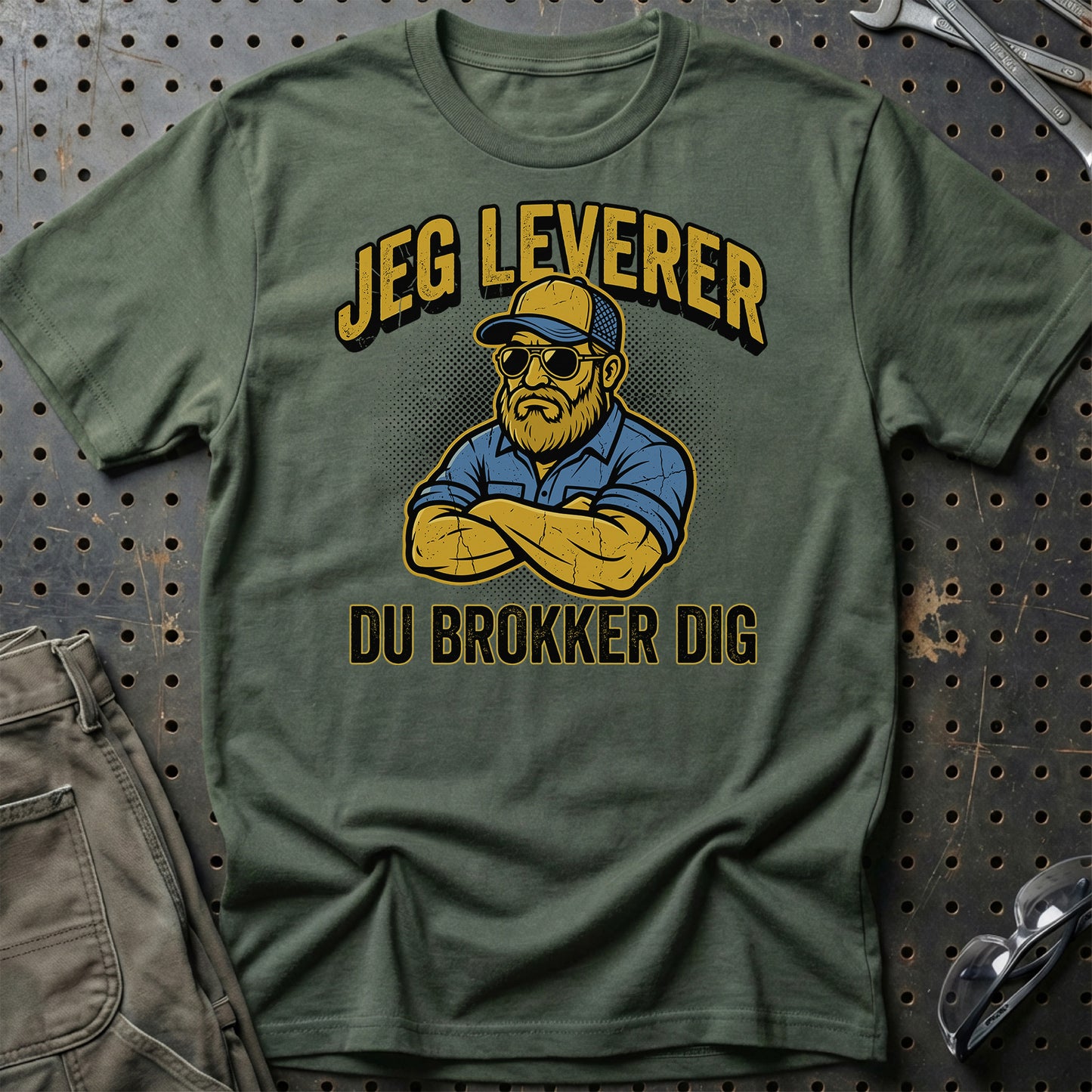 Lastbilchauffør Jeg Leverer, Du Brokker Dig - Unisex T-Shirt , Bomuld