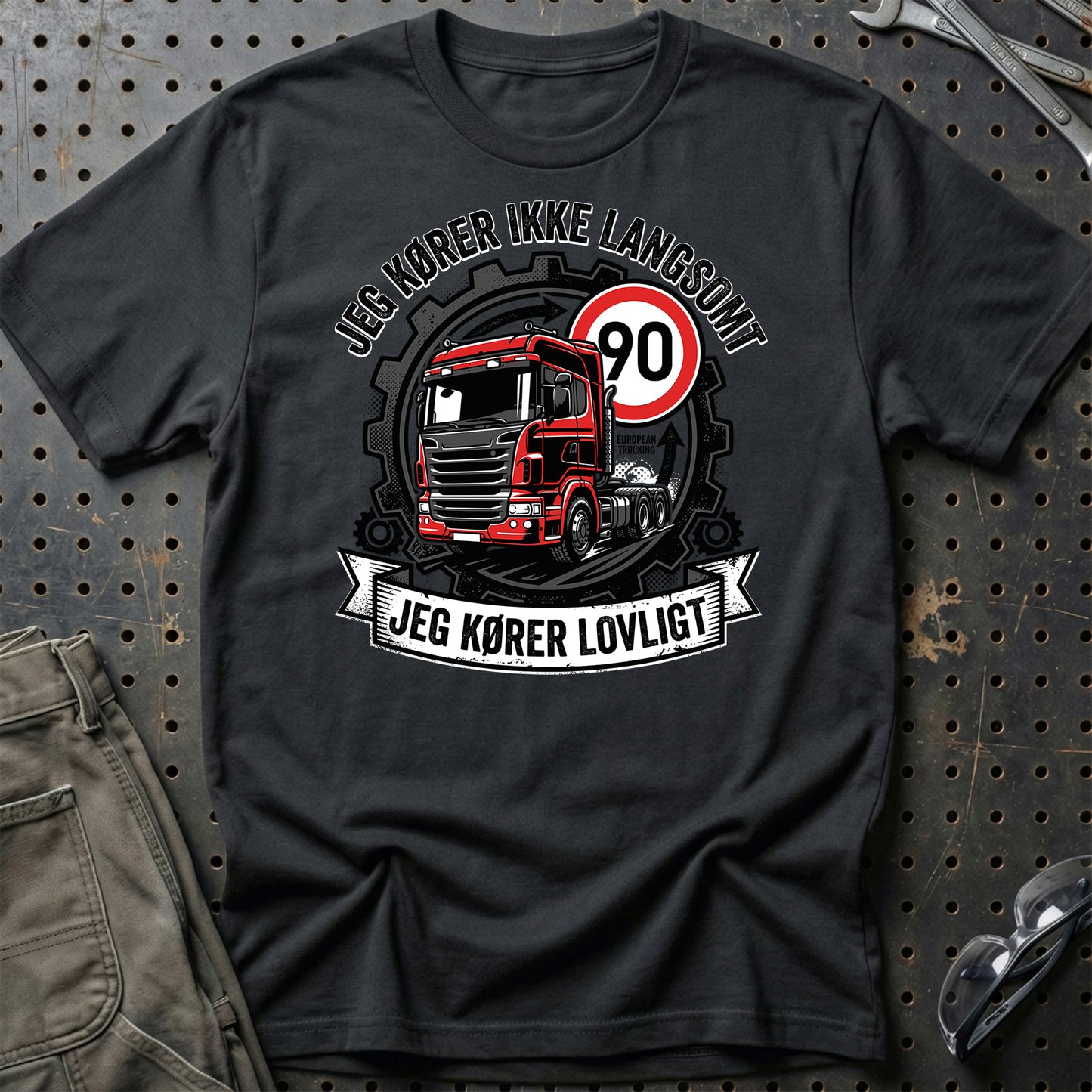 Lastbilchauffør Jeg Kører Ikke Langsomt, Jeg Kører Lovligt - Unisex T-Shirt , Bomuld
