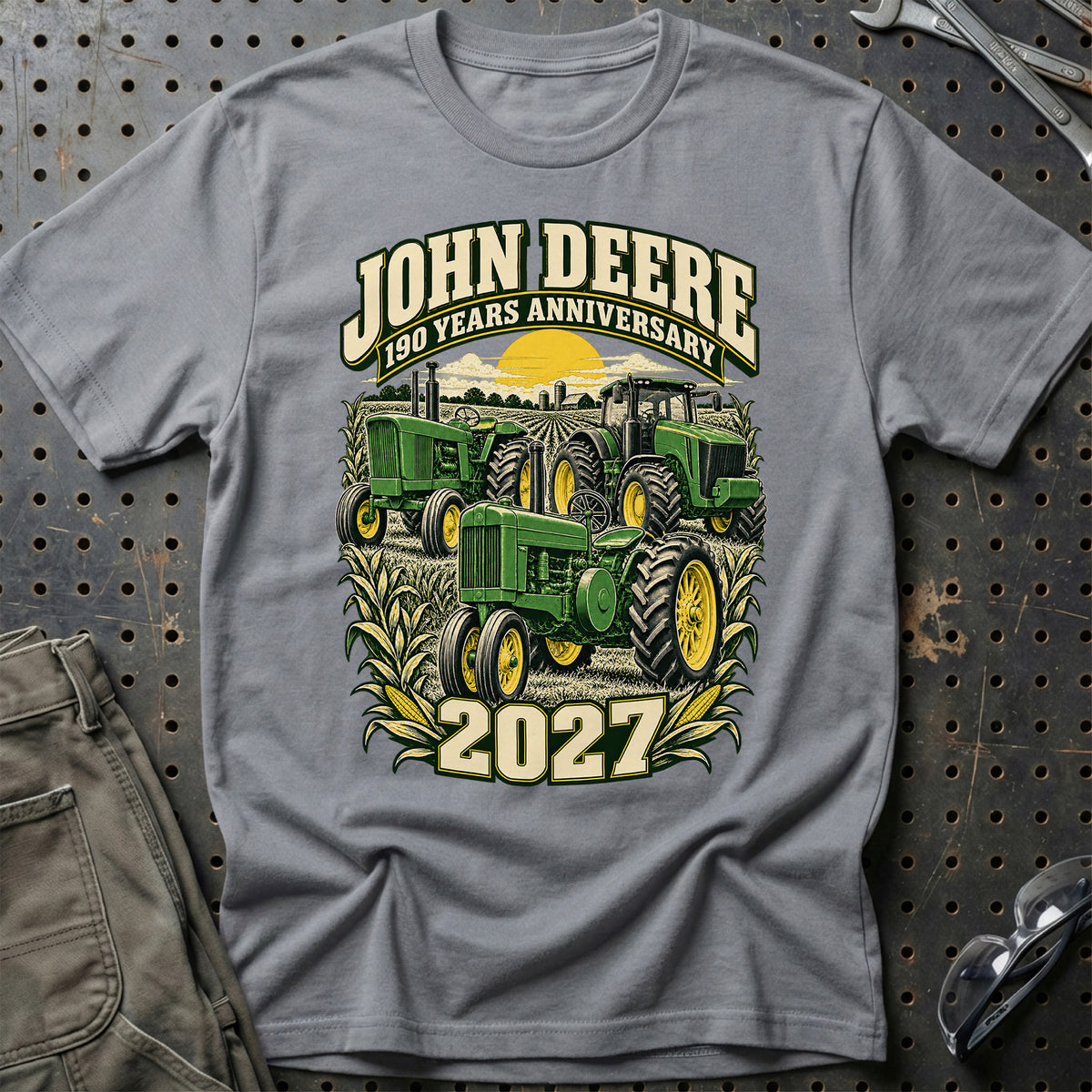 
John Deere – 190 Years Anniversary 2027 T-Shirt – Grå Sport