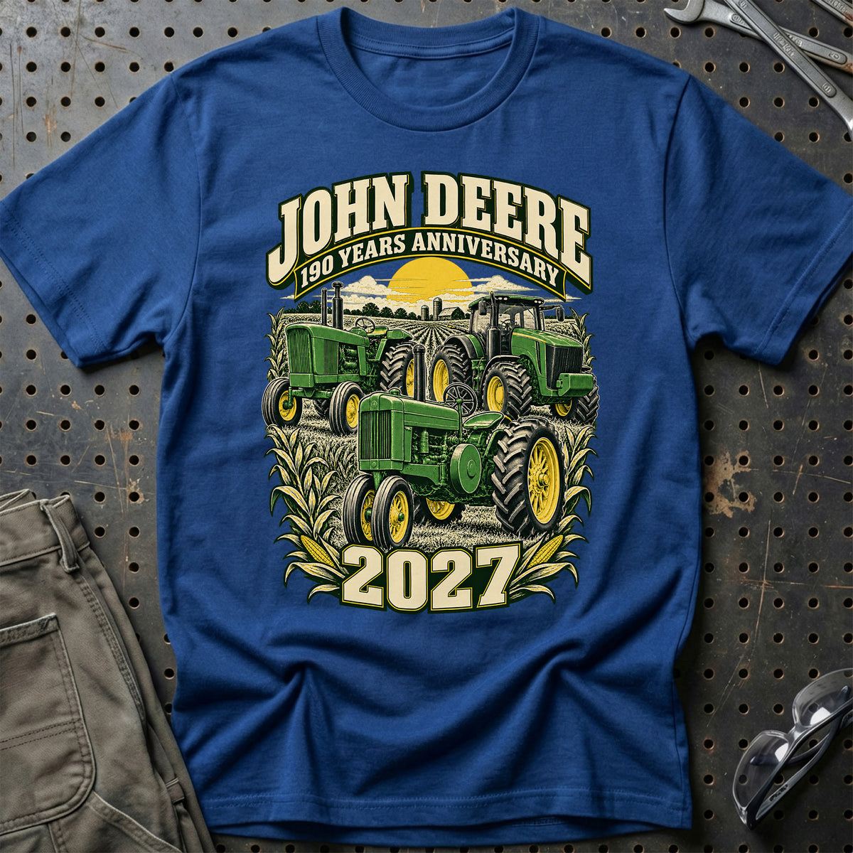 
John Deere – 190 Years Anniversary 2027 T-Shirt – Blå Royal