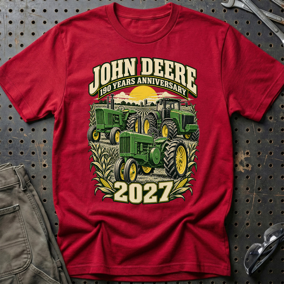 
John Deere – 190 Years Anniversary 2027 T-Shirt – Rød