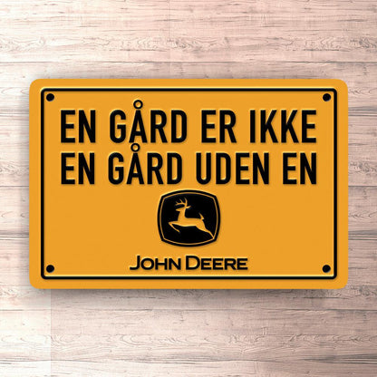 John Deere En Gård Er Ikke En Gård Uden En John Deere Skilte, Musemåtte, Dørmåtte-Skilte-John Deere-Garage Culture Shop- garage - man cave - merchandise